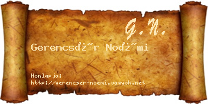 Gerencsér Noémi névjegykártya